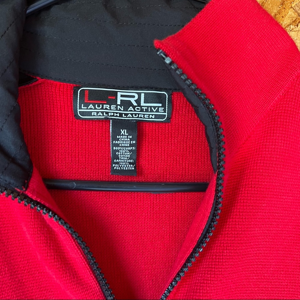 Lauren Ralph Lauren full zip sweatshirt red/gold womens XL - Picture 5 of 7